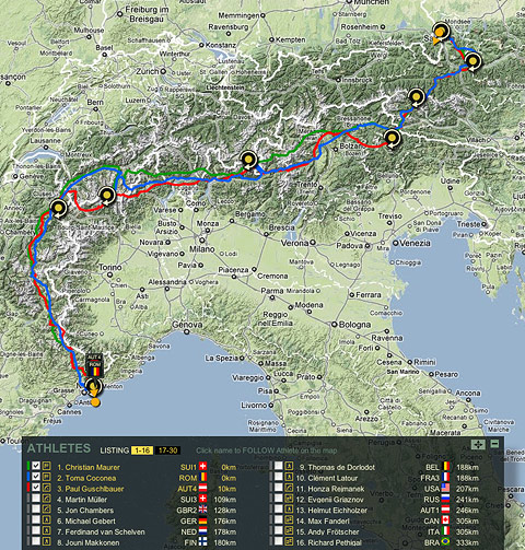 red bull x alps map
