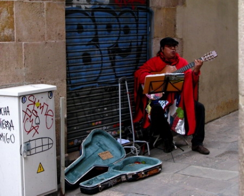 Artist pe stradutele Barcelonei