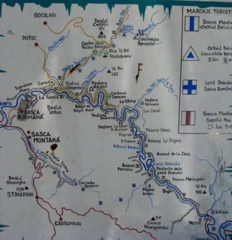 Harta Parcul National Cheile Nerei - Beusnita