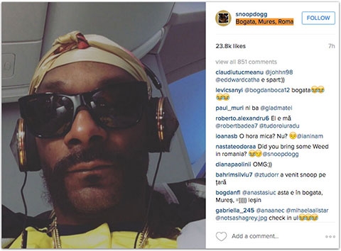 Bogata, not Bogota - Snoop Doggy Dogg pe instagram