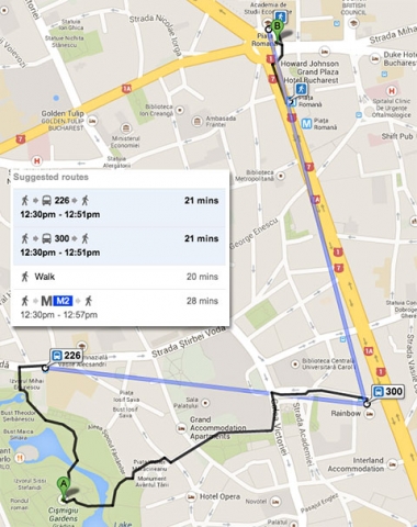 Transport public Romania integrat in Google Maps