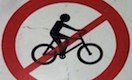 accesul interzis bicicletelor