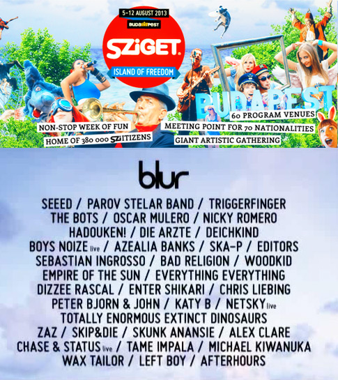Sziget festival 2013 pre-poster