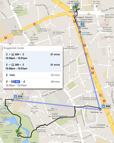 Transport public urban Sibiu pe Google Maps
